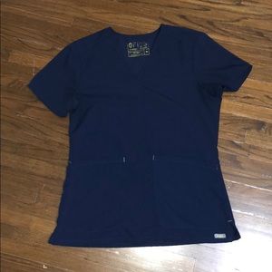 Navy blue XS figs scrub top